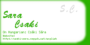 sara csaki business card